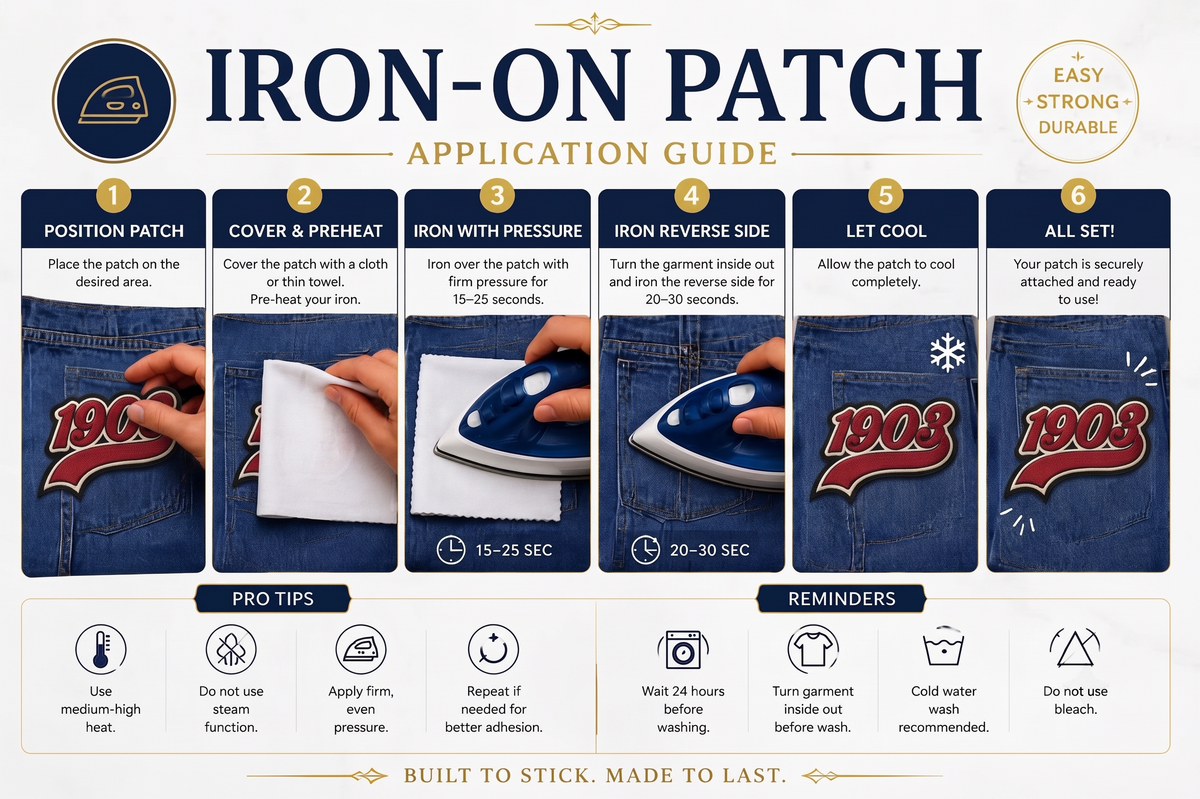 1903 Embroidered Patch, Vintage Number Patch, Retro Iron On Sew On Patch, Sports Jacket & Hat Embroidery Patch