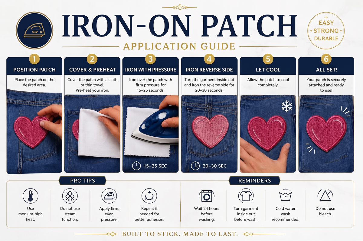 Pink Heart Embroidered Patch – Cute Love Heart Iron-On Sewing Patch for Clothing, Bags & Accessories
