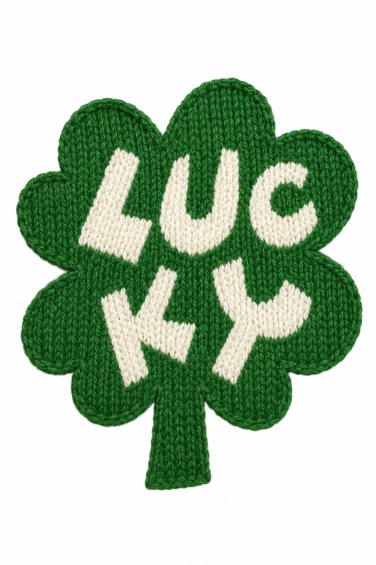 Lucky Clover Embroidered Patch, Green Shamrock Iron-On Applique, Irish Luck Embroidery Badge for Jackets, Hats, Backpacks & Clothing