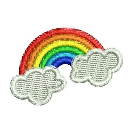 Rainbow Embroidered Patch, Colorful Rainbow Cloud Iron On Patch, Cute Kawaii Applique for Clothing, Jacket, Backpack & DIY Crafts