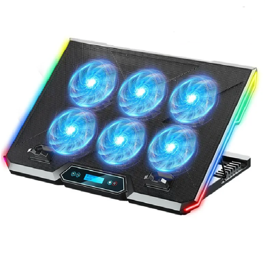 17" Adjustable Six Fans Radiator RGB Light Laptop Cooling Pad