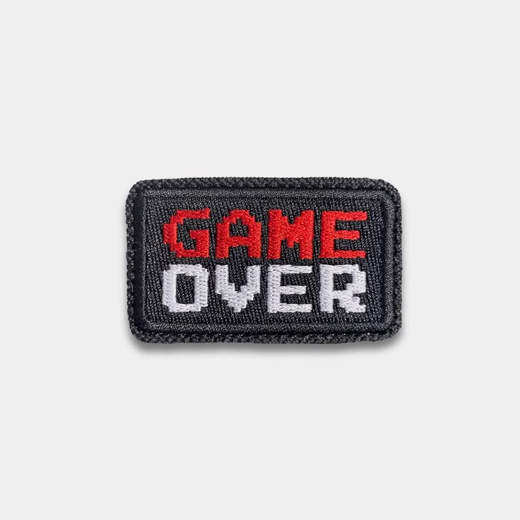Game Over Embroidered Patch, Gaming Patch, Gamer Iron On Patch, Video Game Badge