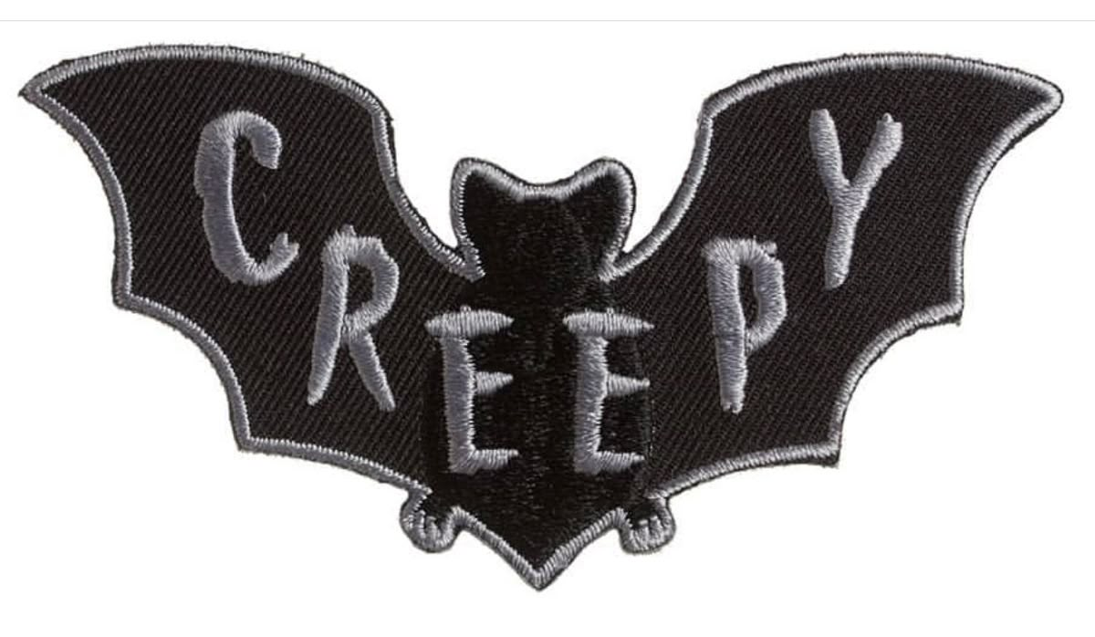 Creepy Bat Embroidered Patch, Halloween Bat Patch, Gothic Iron-On Patch, Spooky Canvas Patch for Jackets, Bags & Clothing