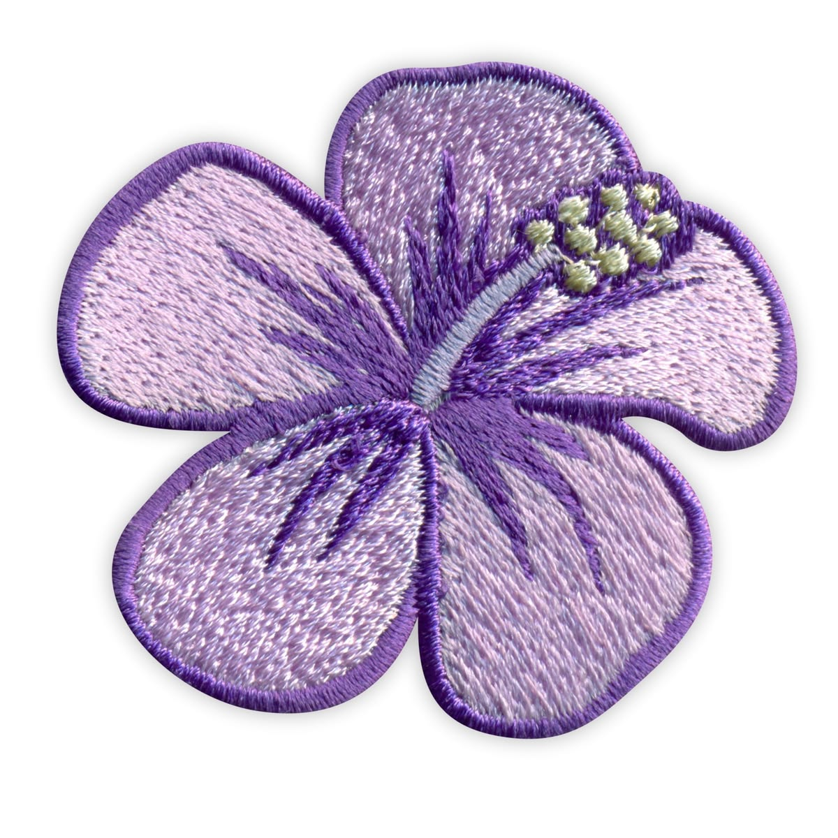 Purple Flower Embroidered Patch – Floral Iron On Patch, Botanical Sewing Patch for Jackets, Jeans, Bags & Clothing
