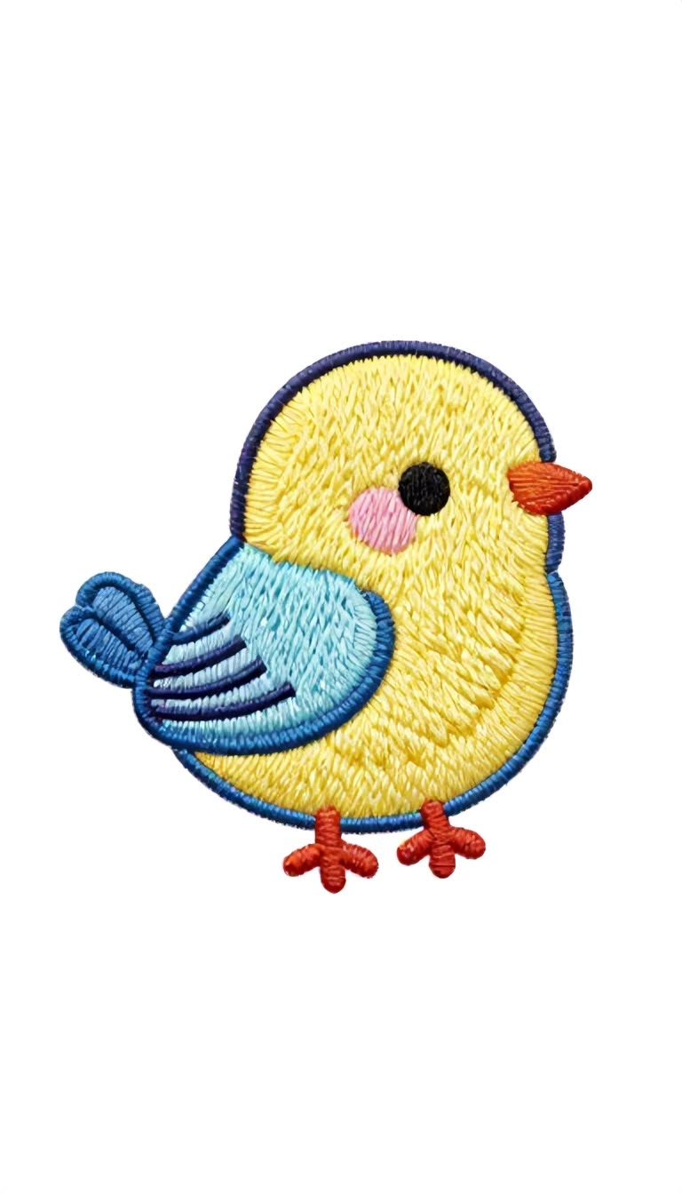 Cute Yellow Bird Embroidered Patch - Iron On / Sew On Applique