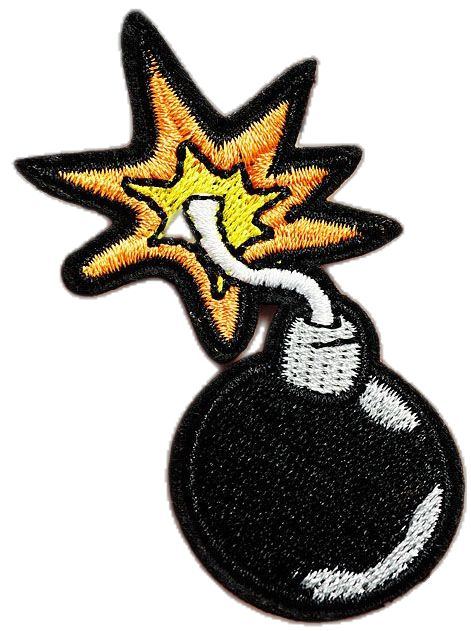 Exploding Bomb Embroidered Patch, Cartoon Bomb Patch, Funny Punk Iron-On Patch, Tactical Jacket Backpack Clothing Embroidery Applique