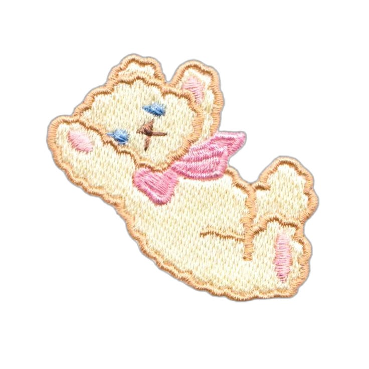 Cute Sleeping Bear Embroidered Patch – Kawaii Animal Iron-On Patch for Clothing, Bags & Jackets