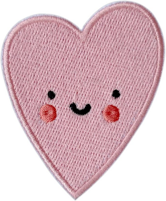 Cute Pink Heart Embroidered Patch – Kawaii Love Heart Iron-On Patch for Clothing & Accessories