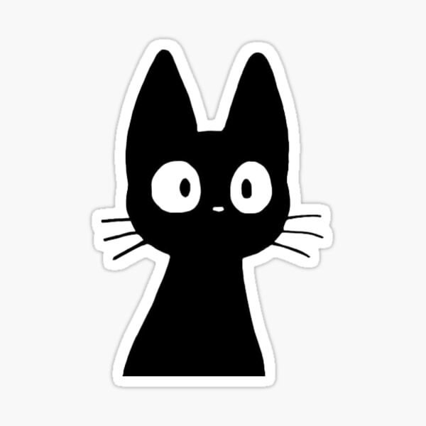 Black Cat Embroidered Patch, Cute Cat Iron On Patch, Kawaii Animal Patch for Jacket, Hoodie, Backpack & Tote Bag
