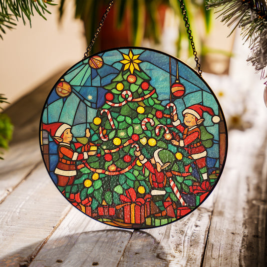 Christmas Suncatcher, Holiday Window Decor, Unique Christmas Gift Idea, CM010