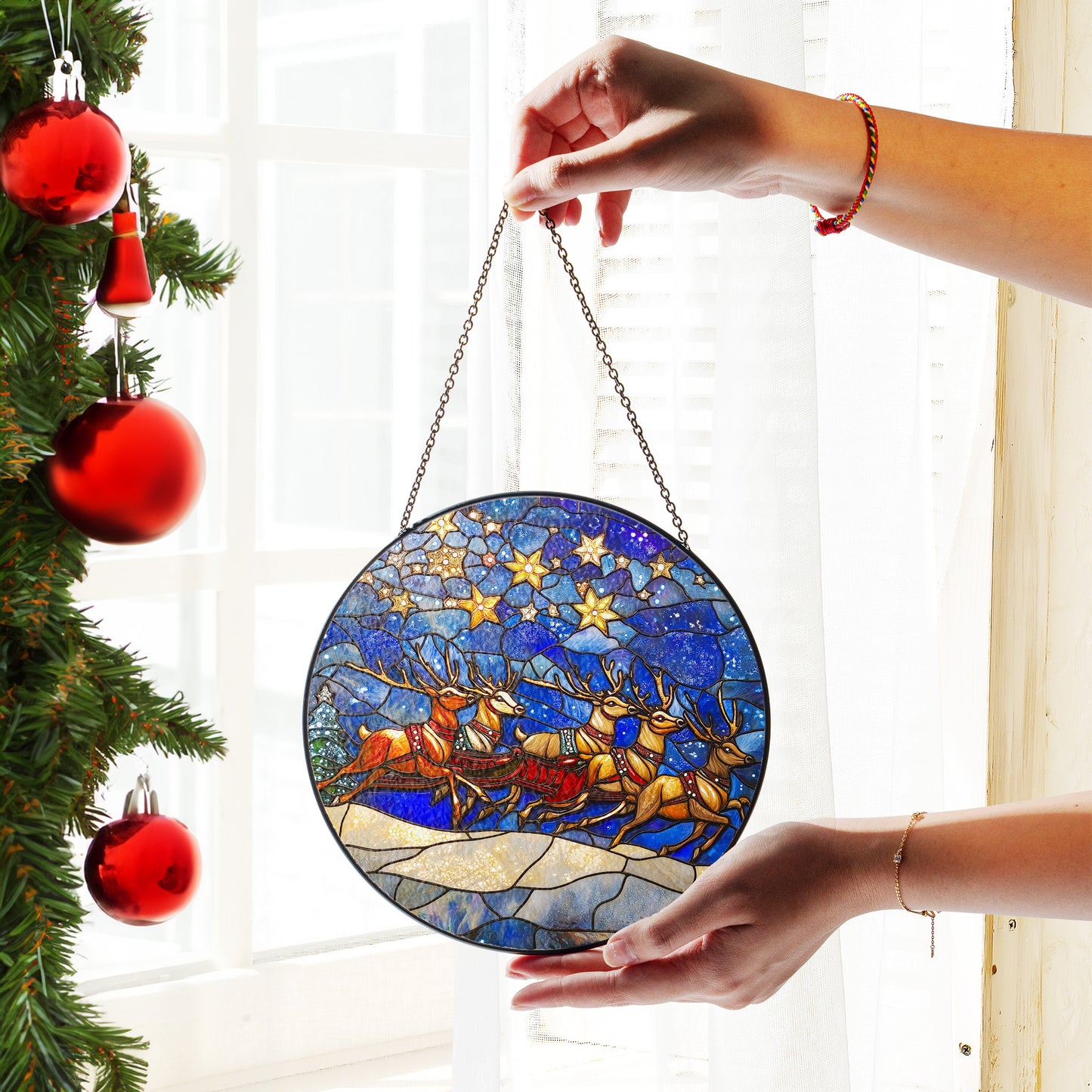 Christmas Suncatcher, Holiday Window Decor, Unique Christmas Gift Idea, CM014