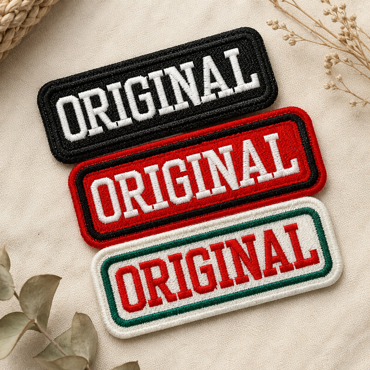 Original Embroidered Patch – Vintage Rectangle Iron On Patch for Jackets, Hats, Bags & Clothing