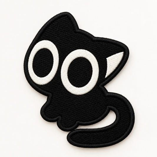 Black Cat Embroidered Patch, Cute Cartoon Cat Iron On Patch, Kawaii Animal Embroidery Patch for Jackets, Hats, Backpacks & Clothing
