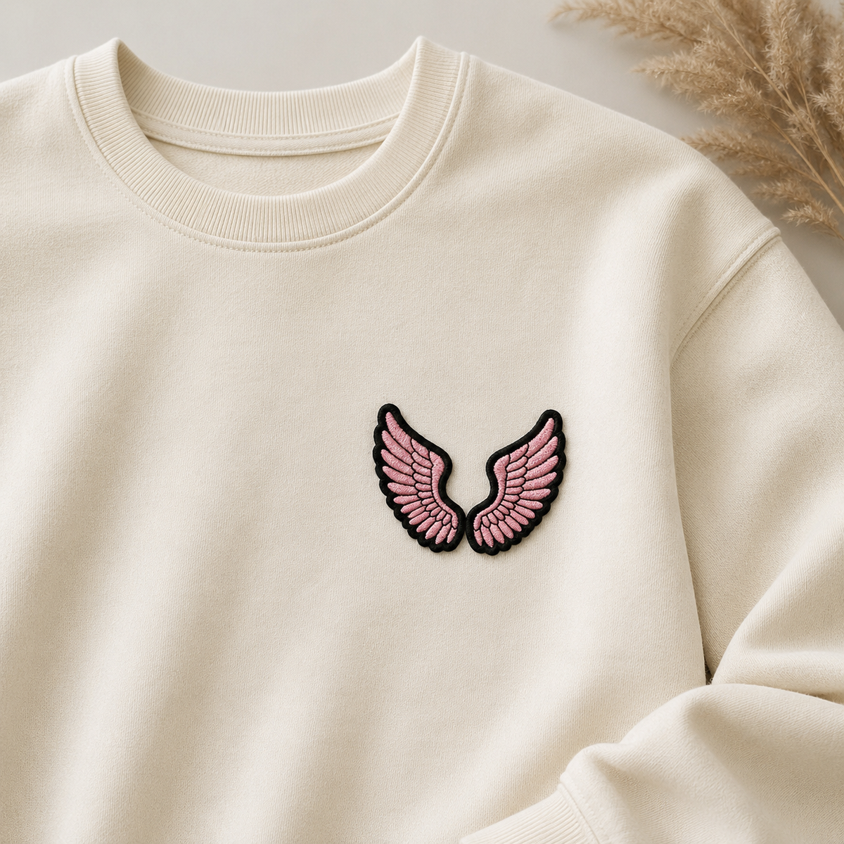 Pink Angel Wings Embroidered Patch, Cute Wing Iron On Patch, Angel Wings Applique, DIY Sewing Patch for Jacket, Bag & Clothing