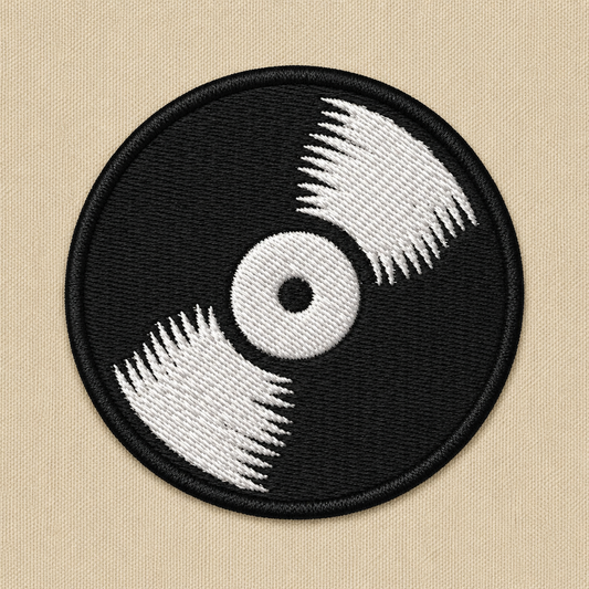 Vinyl Record Embroidered Patch, Music Lover Patch, Retro Record Patch, Iron On Patch, Sew On Patch for Jacket, Hat, Backpack & Clothing