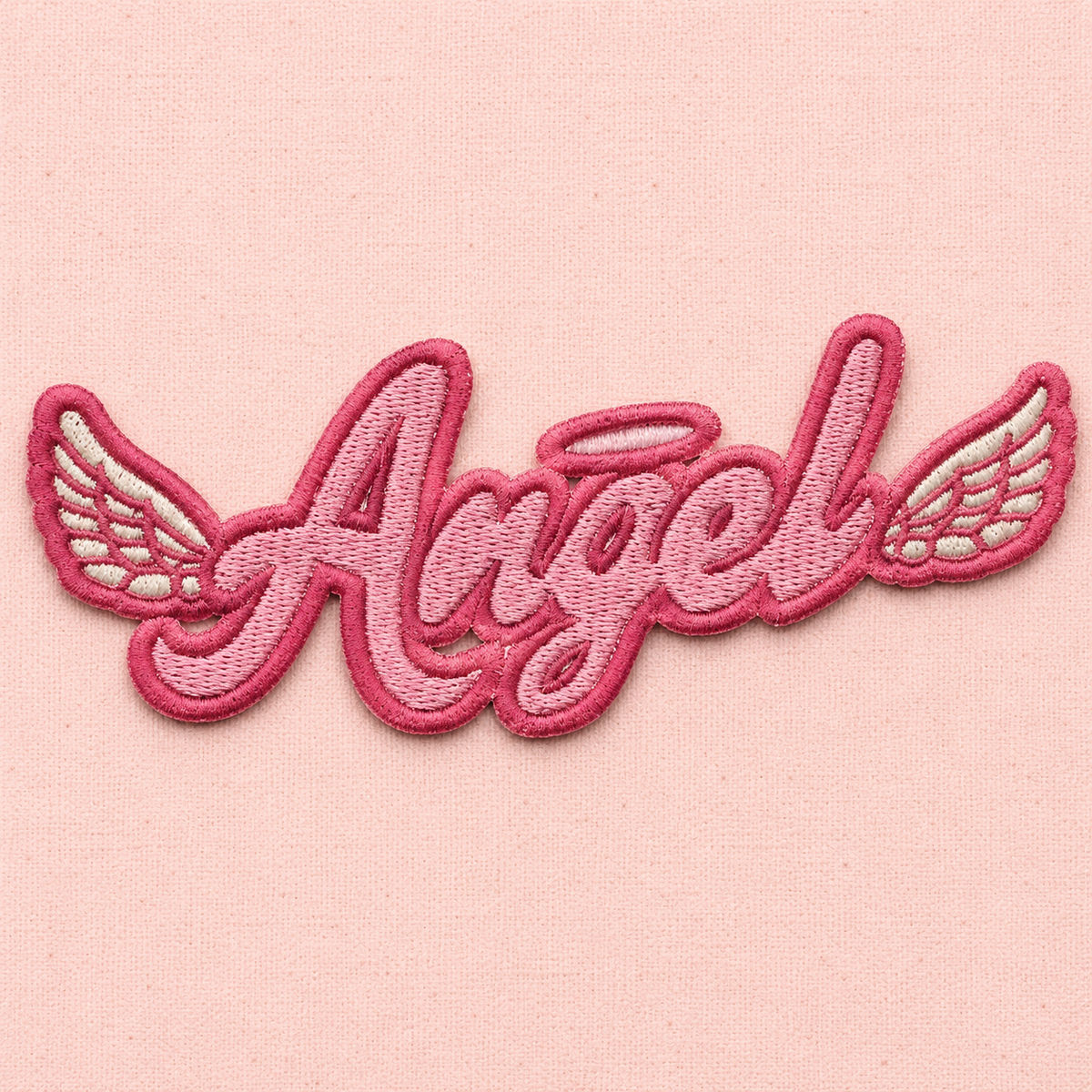 Angel Wings Embroidered Patch – Pink Angel Letter Applique, Cute Iron-On Patch for Clothing, Jackets, Bags & Accessories