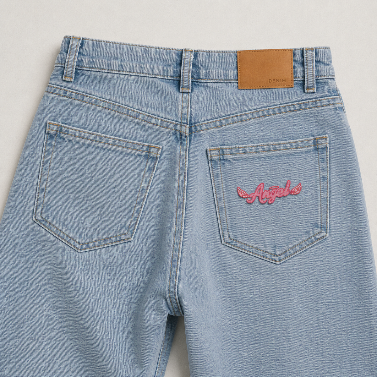 Angel Wings Embroidered Patch – Pink Angel Letter Applique, Cute Iron-On Patch for Clothing, Jackets, Bags & Accessories