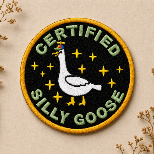 Chemistry Goose Embroidered Patch, Funny Science Duck Patch, Cute Lab Nerd Iron-On Patch, STEM Gift for Scientists & Students