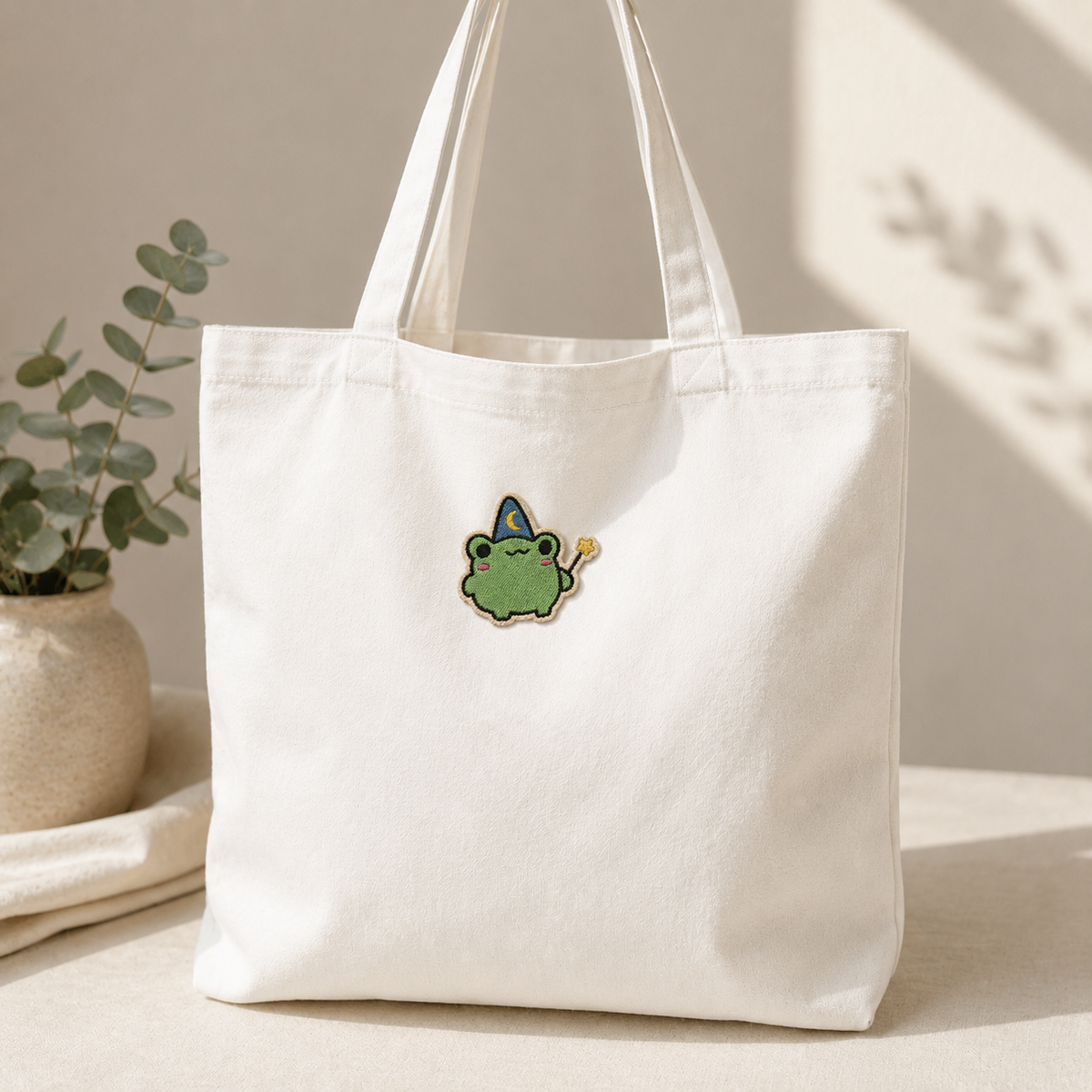 Cute Frog Wizard Embroidered Patch, Kawaii Frog Iron On Patch, Fantasy Animal Patch, Magical Frog Applique for Hats, Jackets & Bags