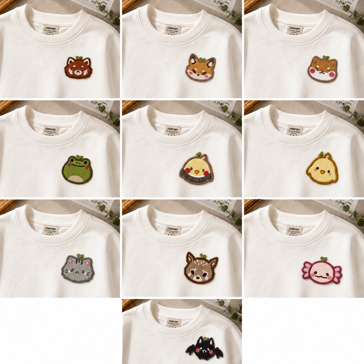 Cute Animal Embroidered Patch, Kawaii Animal Iron-On Patch, Cute Applique Patch for Jackets, Bags & DIY Crafts