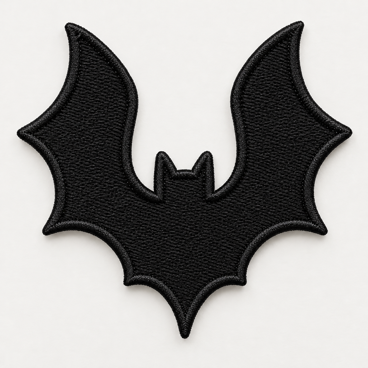 Black Bat Embroidered Patch, Gothic Halloween Iron-On Patch for Jackets, Hats, Bags & Clothing