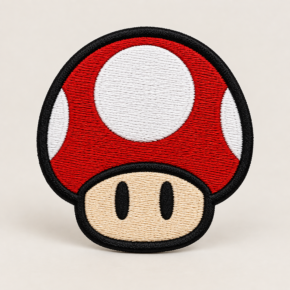 Red Mushroom Embroidered Patch, Cute Mushroom Iron On Patch, Gaming Inspired Badge for Jackets, Hats, Backpacks and Clothing