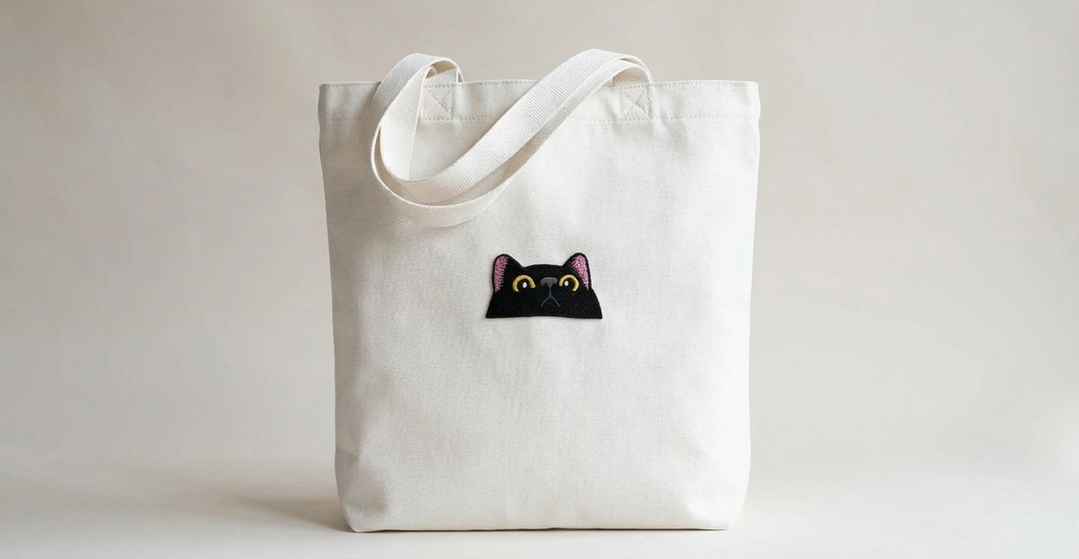 Black Cat Embroidered Patch – Cute Kitty Iron-On Patch, Pink Ear Cat Applique for Jackets, Jeans, Bags & Clothing