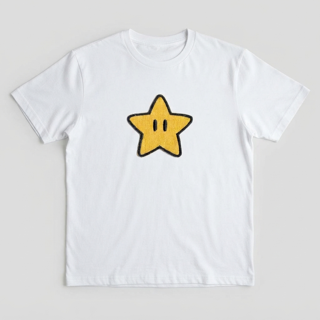 Yellow Star Embroidered Patch, Cute Star Iron On Patch, Black Border Sew On Patch, Kawaii Clothing Patch, Backpack & Hat Embroidery Patch
