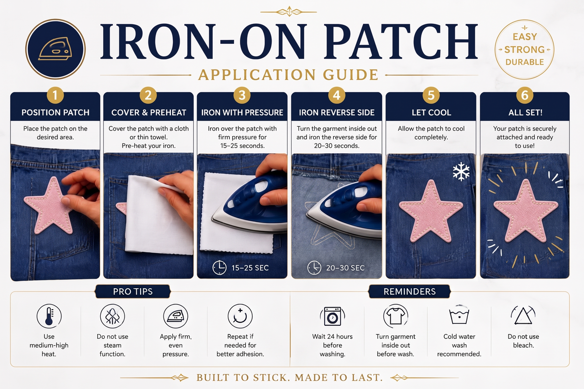 Pink Star Embroidered Patch – Cute Iron On Sewing Patch for Clothing, Bags & DIY Crafts