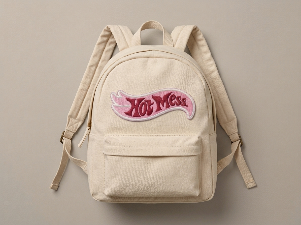 "Hot Mess" Slogan Embroidered Patch | Iron-On / Sew-On Retro Badge