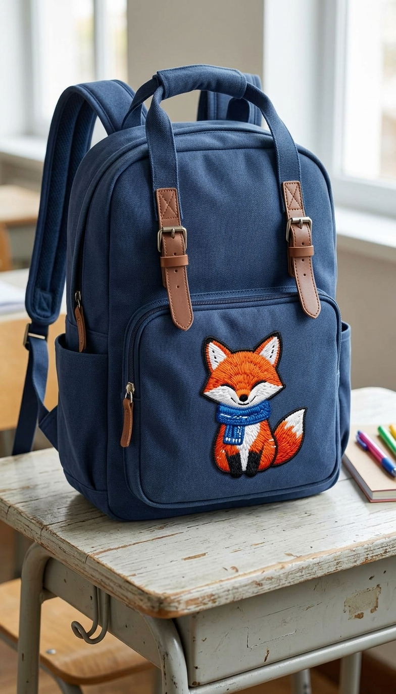 Cute Fox Embroidered Patch, Orange Fox Iron-On Applique, Animal Embroidery Patch for Jackets, Backpacks, Hats & Clothing