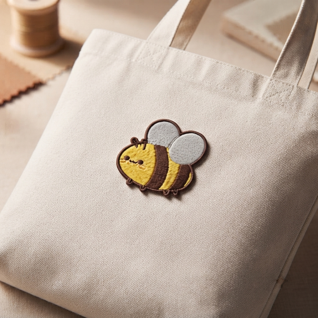 Cute Bee Embroidered Patch – Kawaii Honey Bee Iron-On Patch for Jackets, Bags, Hats & DIY Crafts