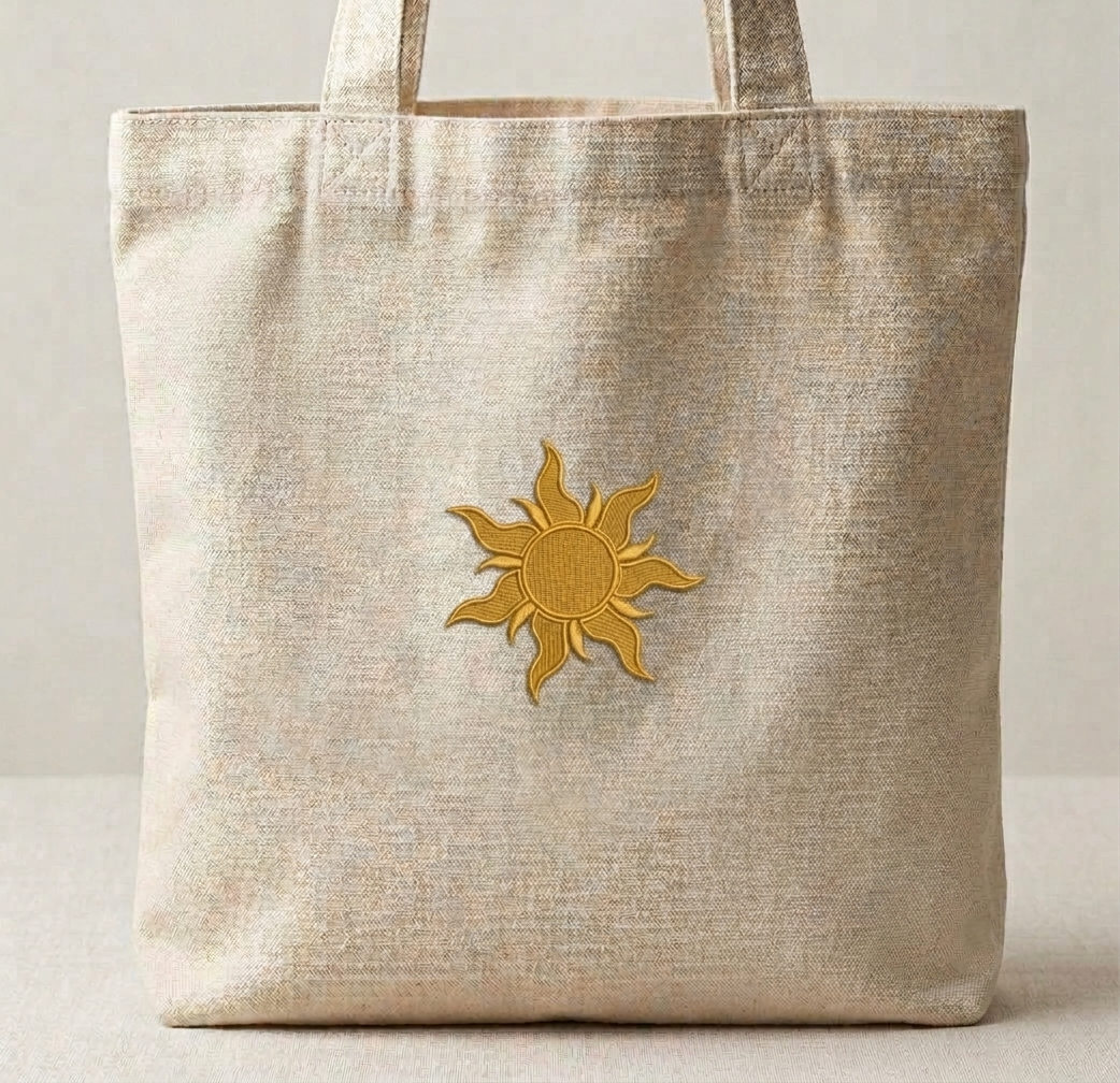 Golden Sun Embroidered Patch, Celestial Sun Iron-On Embroidery Applique for Jackets, Hats, Bags & DIY Clothing