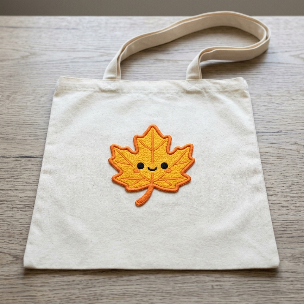 Cute Autumn Maple Leaf Embroidered Patch - Kawaii Fall Iron On Badge