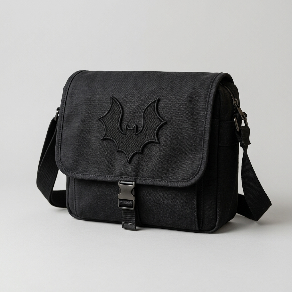Black Bat Embroidered Patch, Gothic Halloween Iron-On Patch for Jackets, Hats, Bags & Clothing