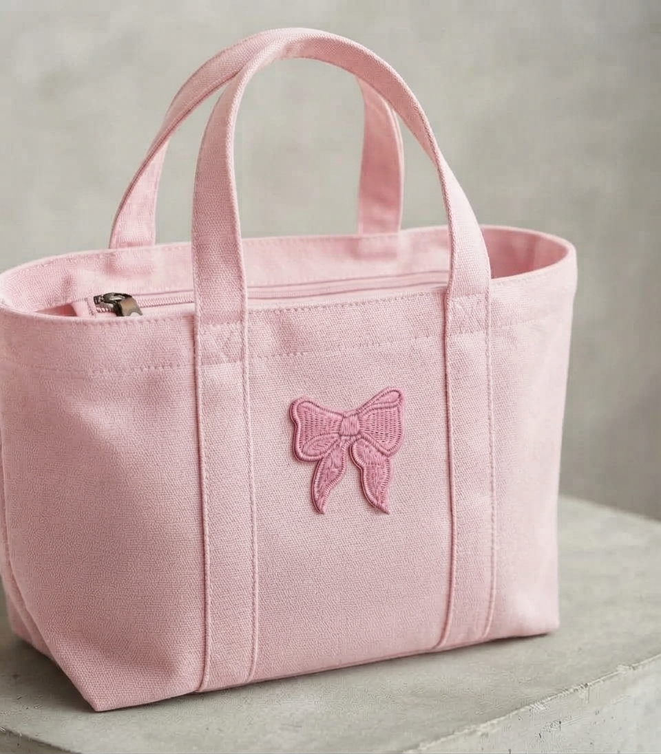 Pink Bow Embroidered Patch – Cute Ribbon Applique Patch for Clothing, Bags & Accessories