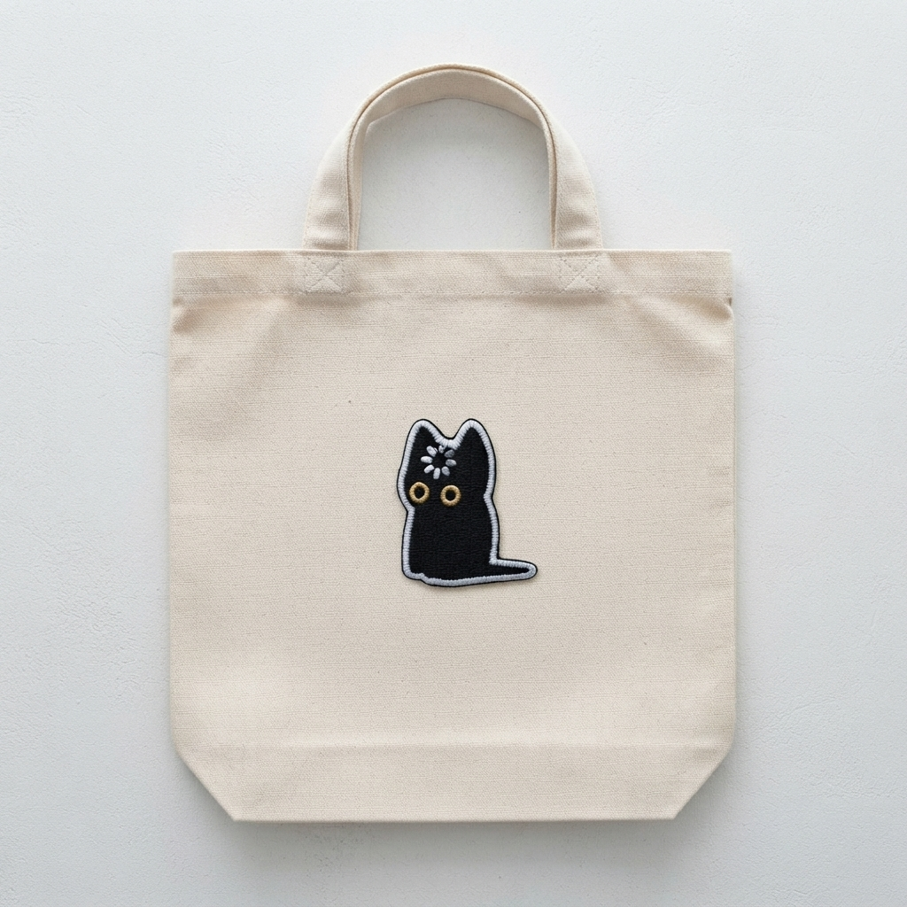Black Cat Embroidered Patch – Cute Cat Iron-On Patch, Gothic Animal Patch for Jackets, Backpacks & Clothing