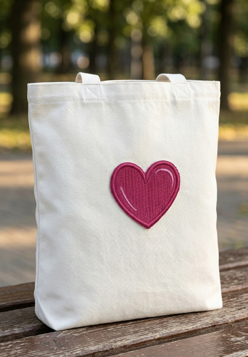 Pink Heart Embroidered Patch – Cute Love Heart Iron-On Sewing Patch for Clothing, Bags & Accessories