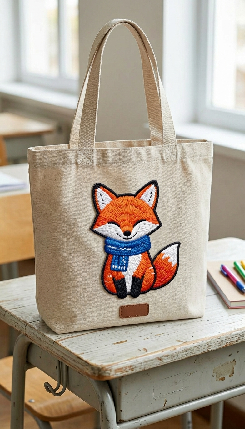 Cute Fox Embroidered Patch, Orange Fox Iron-On Applique, Animal Embroidery Patch for Jackets, Backpacks, Hats & Clothing