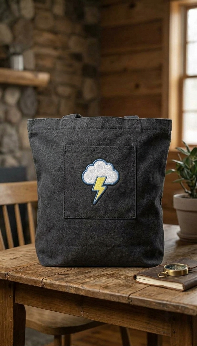 Lightning Cloud Embroidered Patch, Blue and Yellow Thunderbolt Iron-On Applique, Weather Embroidery Patch for Jackets, Bags & Hats