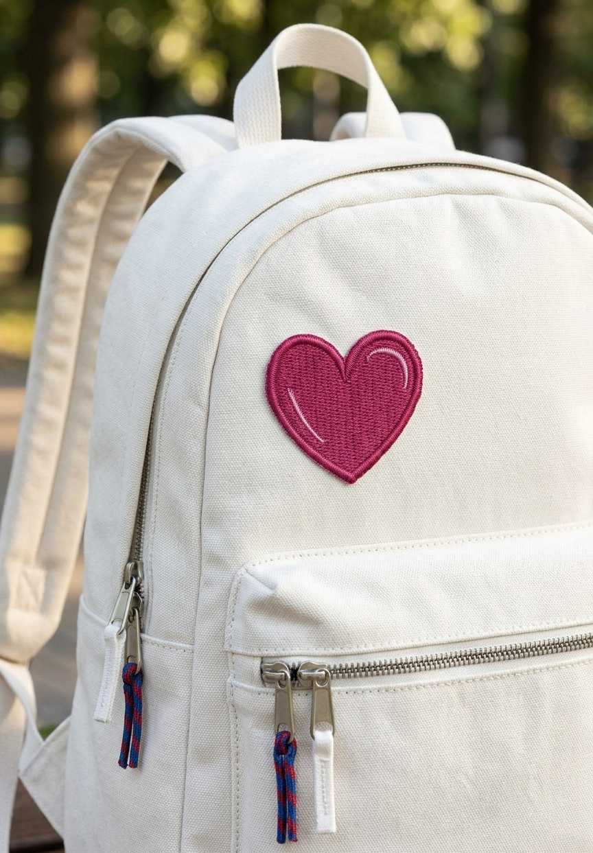 Pink Heart Embroidered Patch – Cute Love Heart Iron-On Sewing Patch for Clothing, Bags & Accessories