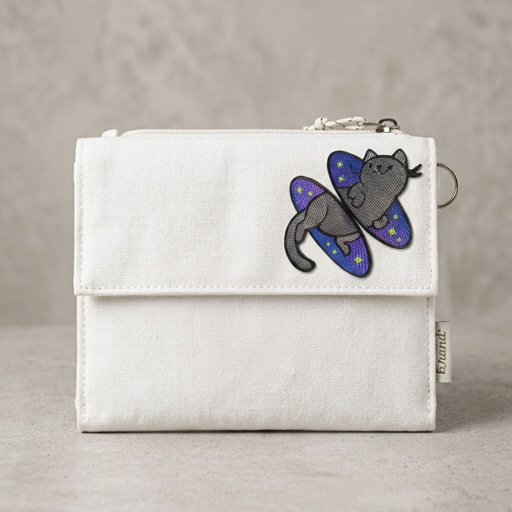 Cute Cat Butterfly Embroidered Patch – Whimsical Animal Iron-On Patch for Jackets, Backpacks & Hats