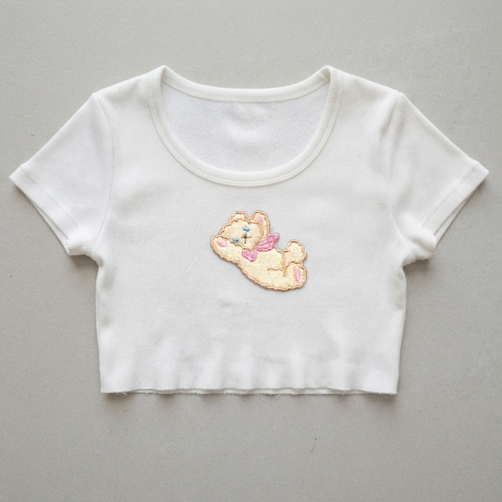 Cute Sleeping Bear Embroidered Patch – Kawaii Animal Iron-On Patch for Clothing, Bags & Jackets