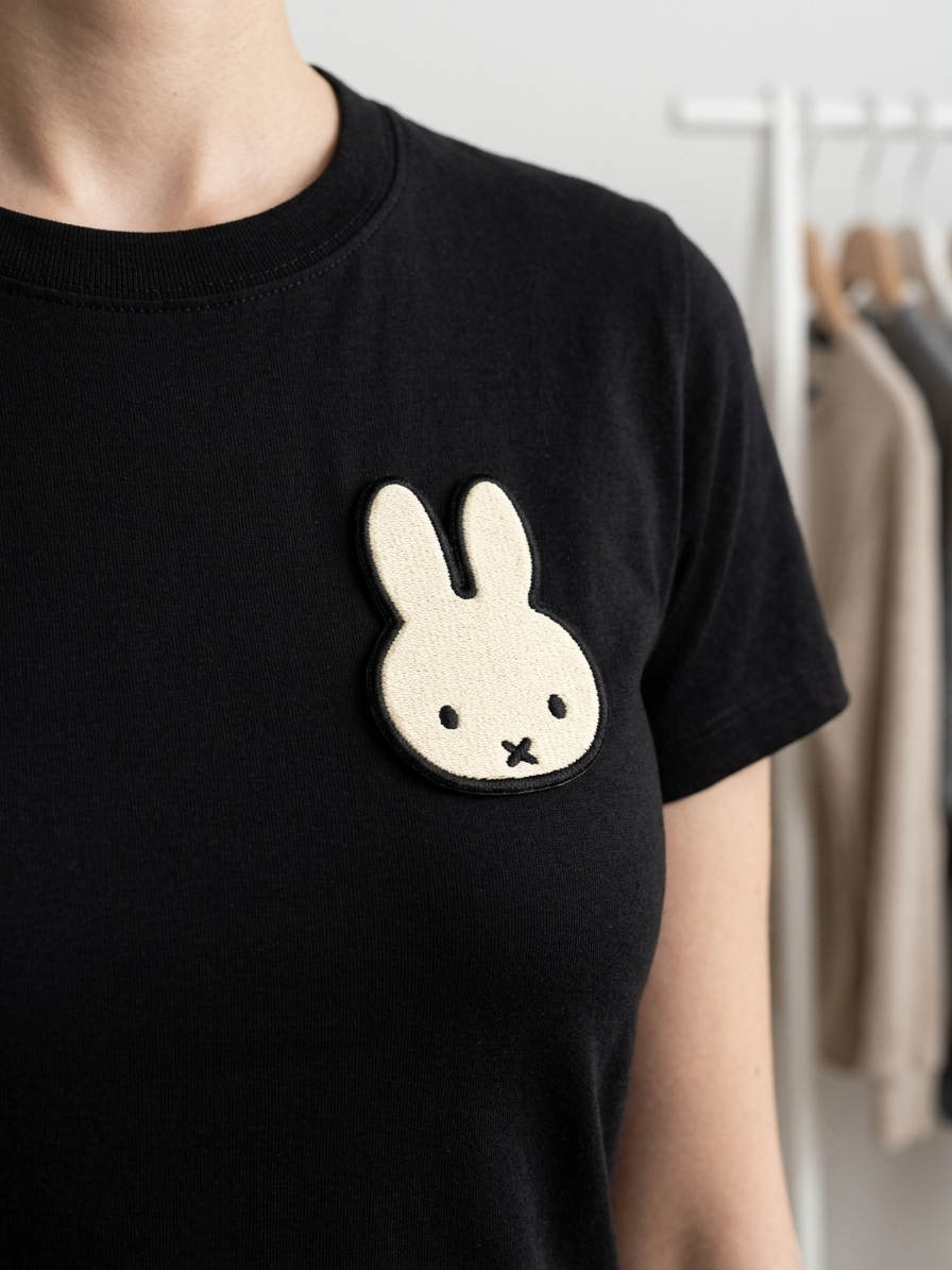 Cute Bunny Embroidered Patch, Kawaii Rabbit Iron-On Patch, Animal Fabric Applique for Jackets, Bags & Clothing