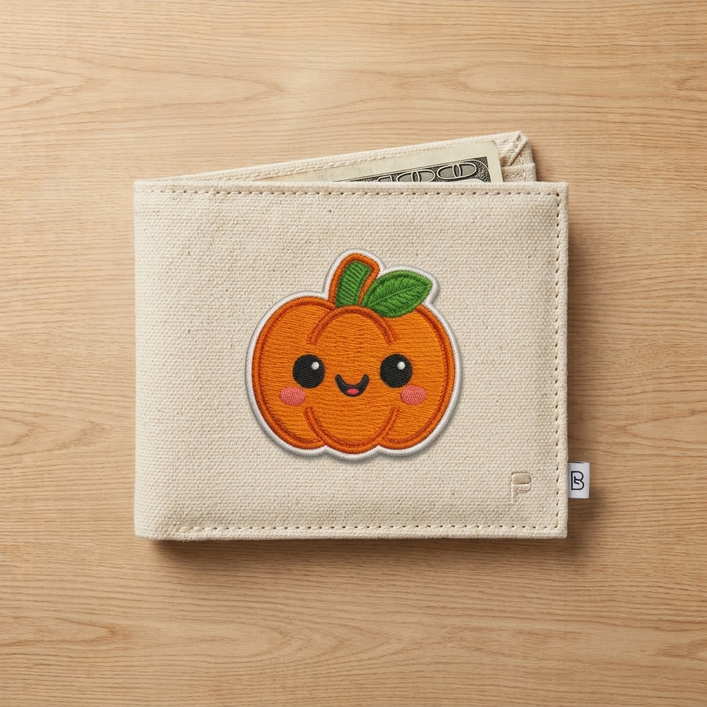 Cute Pumpkin Embroidered Patch - Kawaii Autumn Halloween Iron On / Sew On Patch