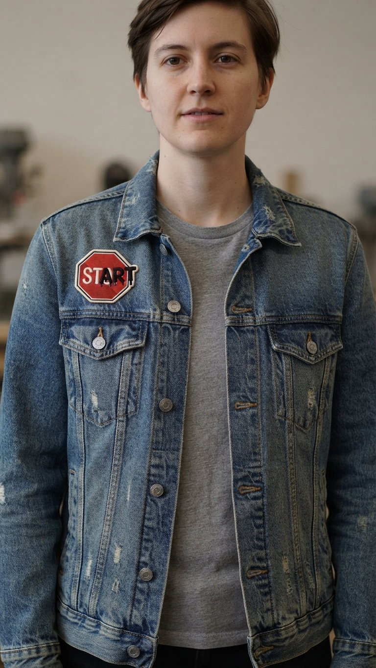 Stop Sign Embroidered Patch – Street Style Warning Sign Iron-On Patch, Dripping Letter Design, Jacket, Hat & Backpack Patch