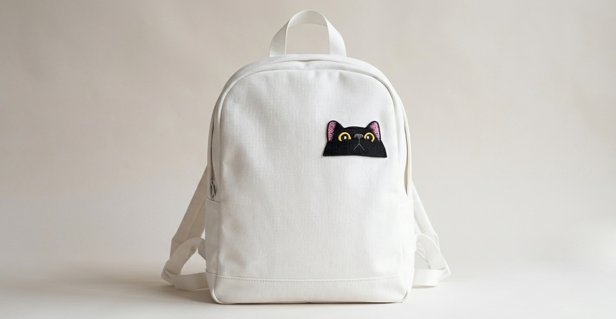 Black Cat Embroidered Patch – Cute Kitty Iron-On Patch, Pink Ear Cat Applique for Jackets, Jeans, Bags & Clothing