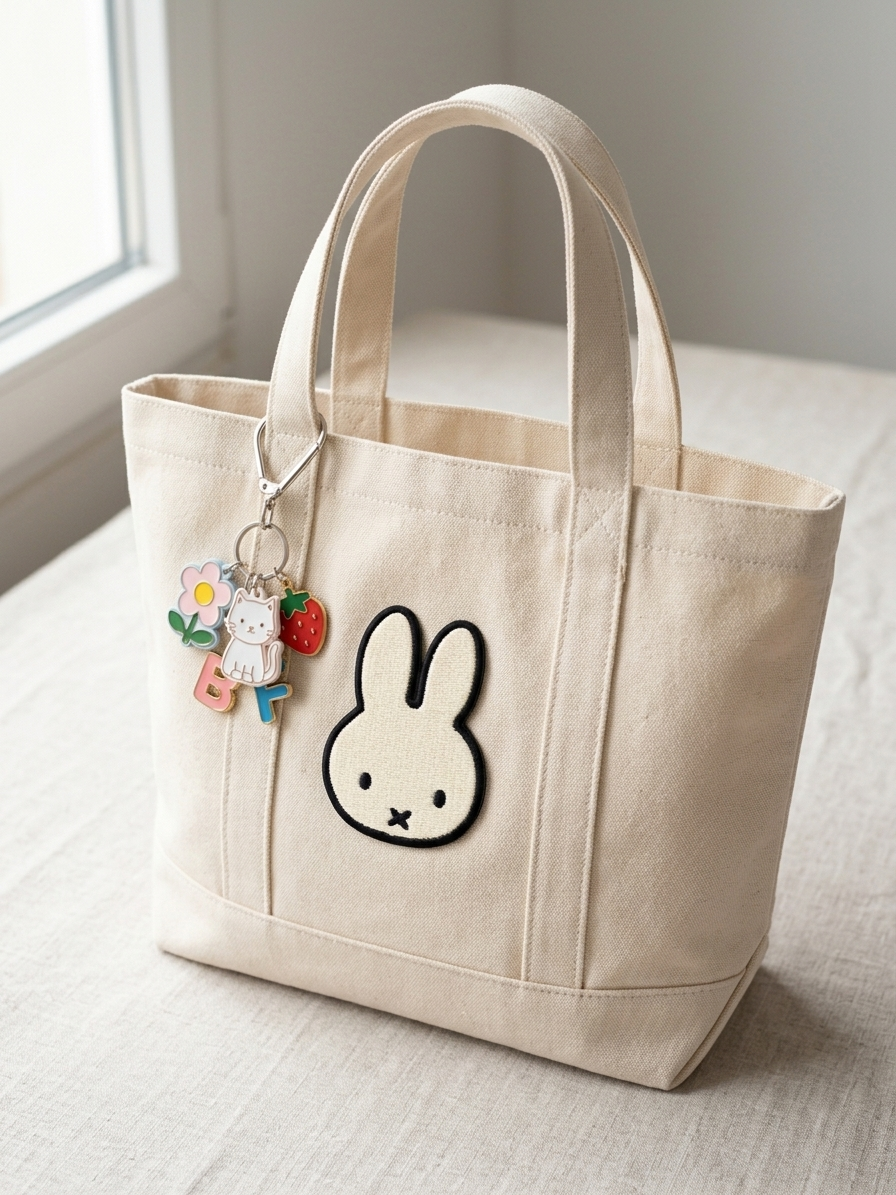 Cute Bunny Embroidered Patch, Kawaii Rabbit Iron-On Patch, Animal Fabric Applique for Jackets, Bags & Clothing