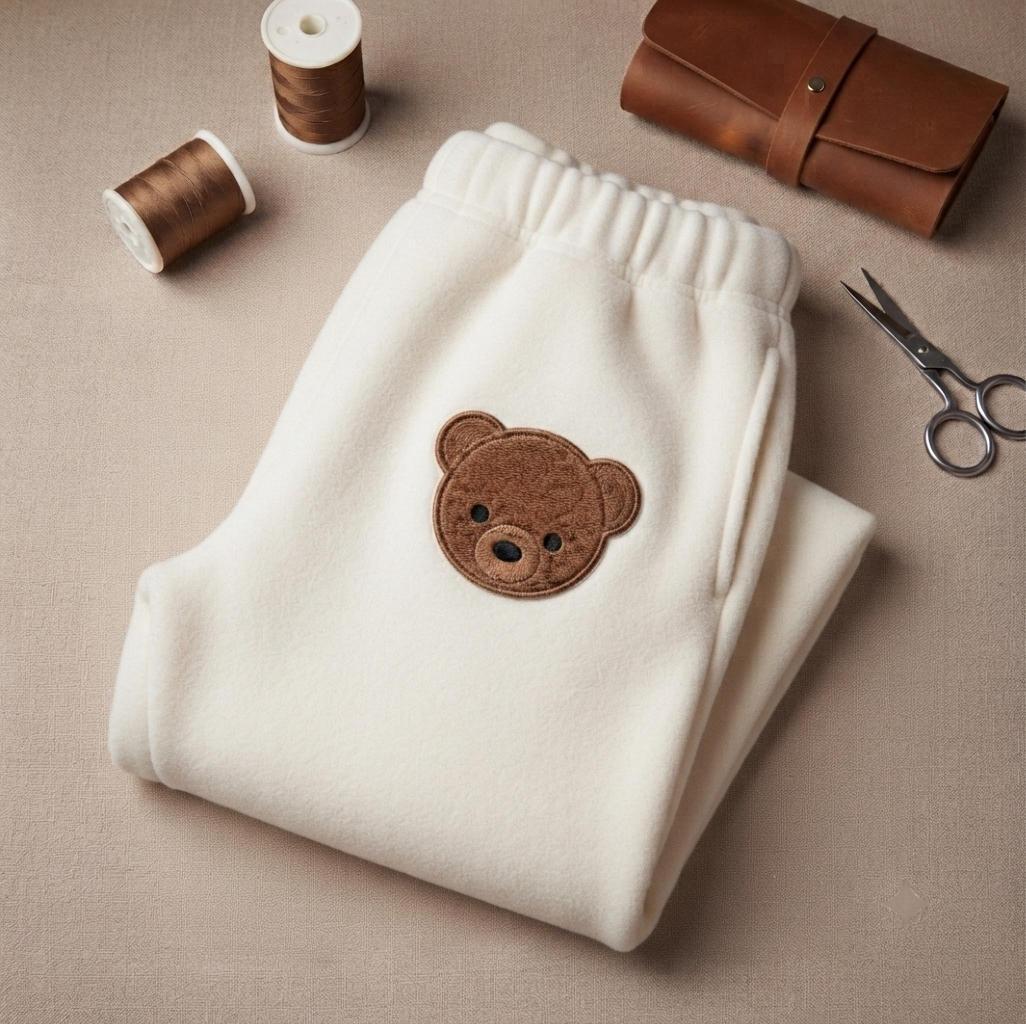 Embroidered Bear Patch – Cute Brown Teddy Bear Canvas Patch for Clothing, Bags & DIY Crafts