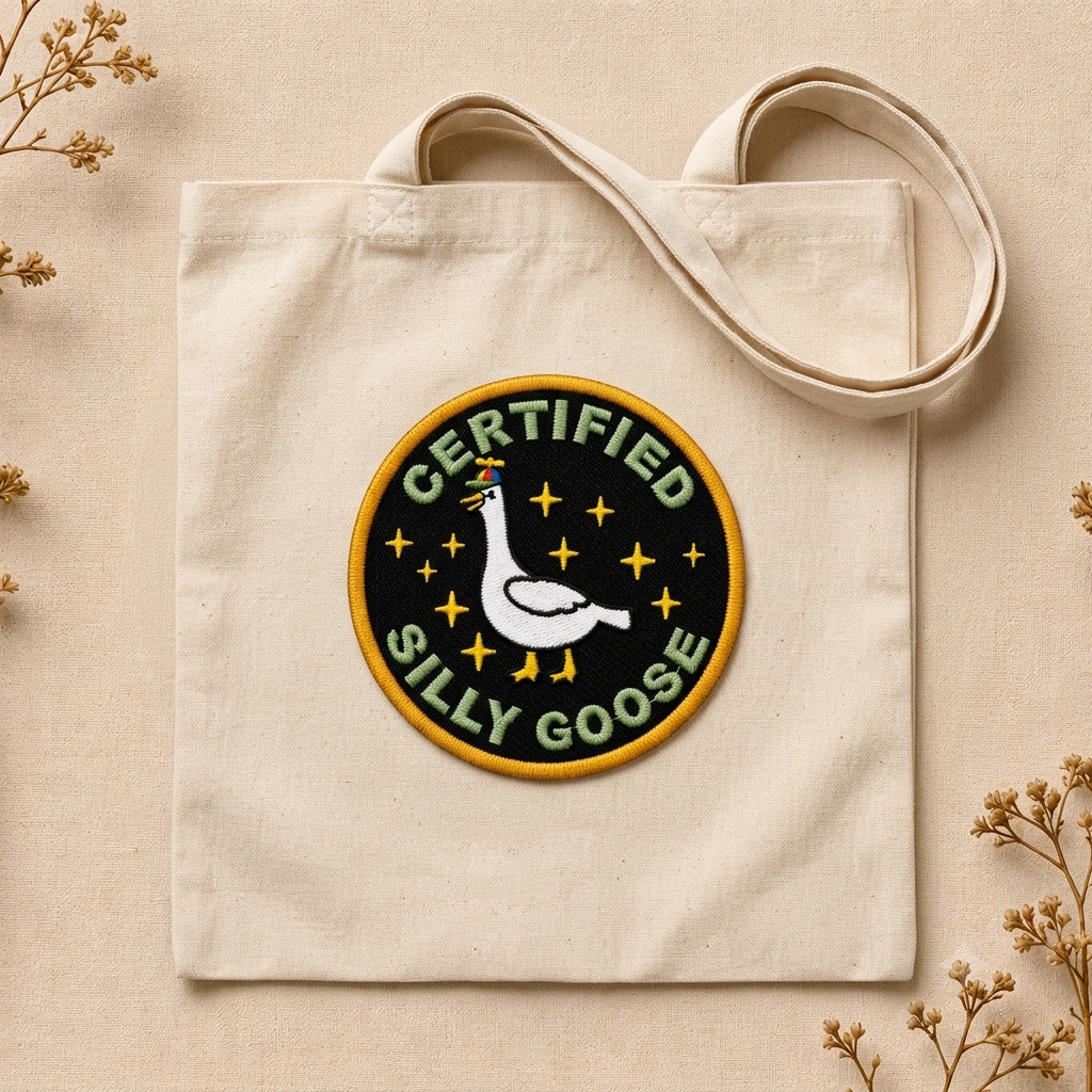 Chemistry Goose Embroidered Patch, Funny Science Duck Patch, Cute Lab Nerd Iron-On Patch, STEM Gift for Scientists & Students